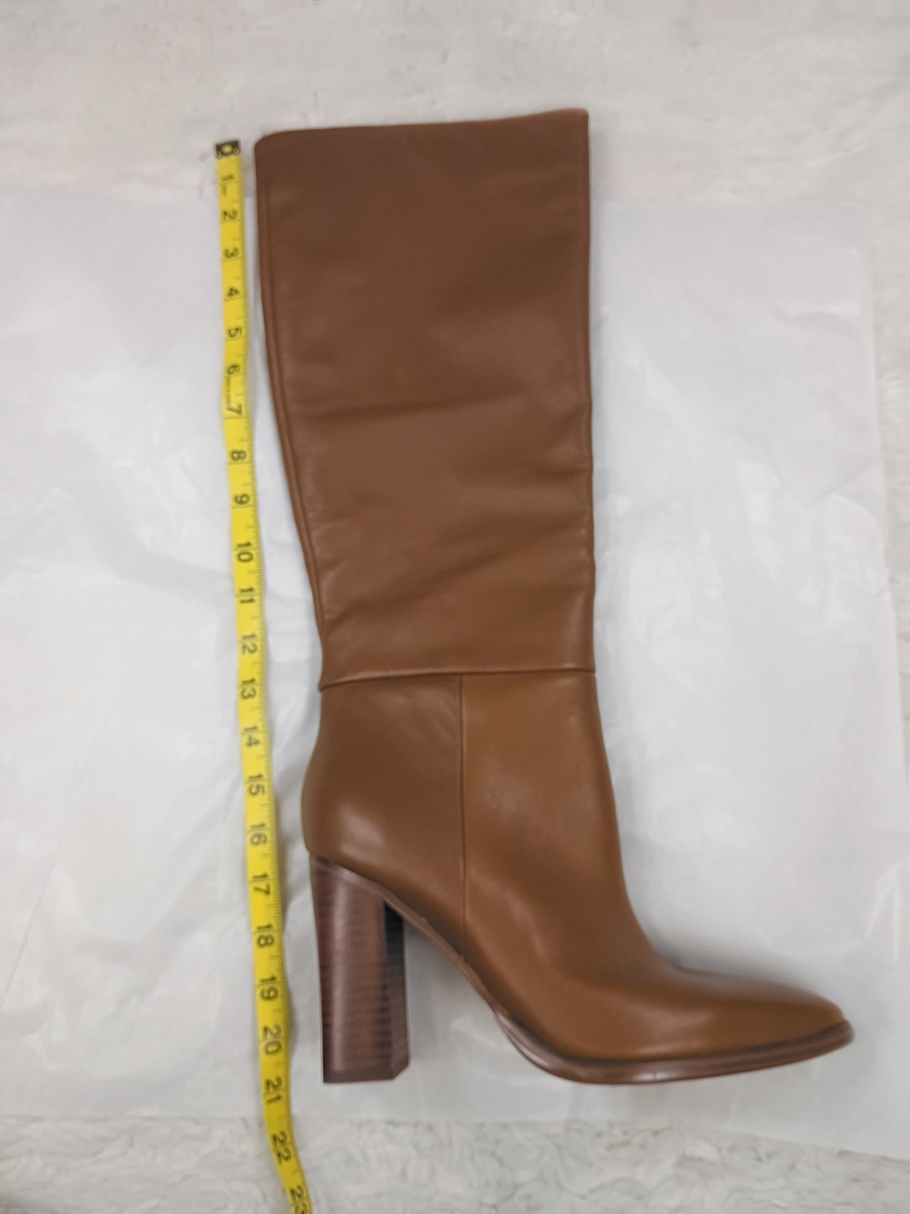 Marc Fisher LTD Lannie Leather Knee High Boots Natural Brown 9.5 NWOB - Picture 4 of 12